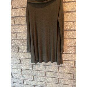 Olive Green Ribbed Knit Turtleneck Tunic Sweater By BP. Size S